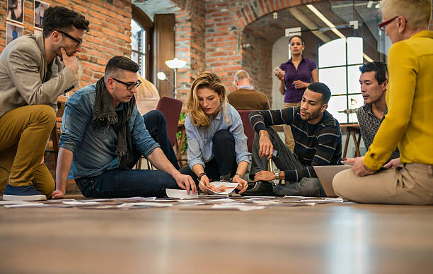 Advertising Agency Team Choosing Model For Campaign stock photo