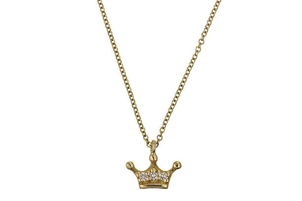 istock Golden pendant isolated on white 622911866