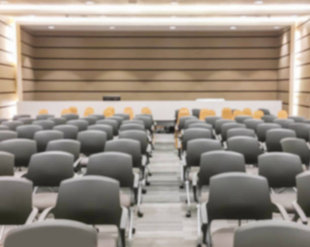 istock Motion blur of empty seminar room 622914130