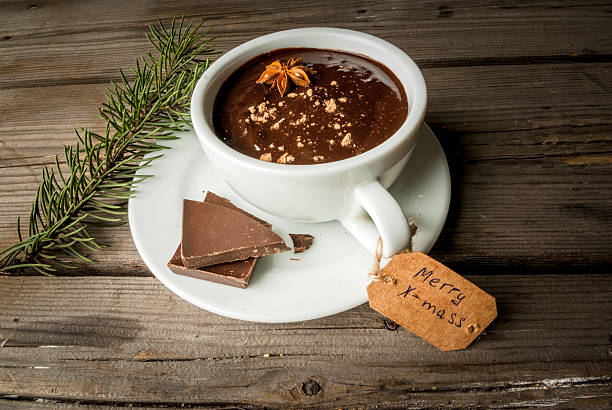 istock Hot chocolate mug and merry Christmas wishing 622915662
