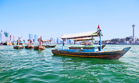 Traditional abra boat in Dubai Creek