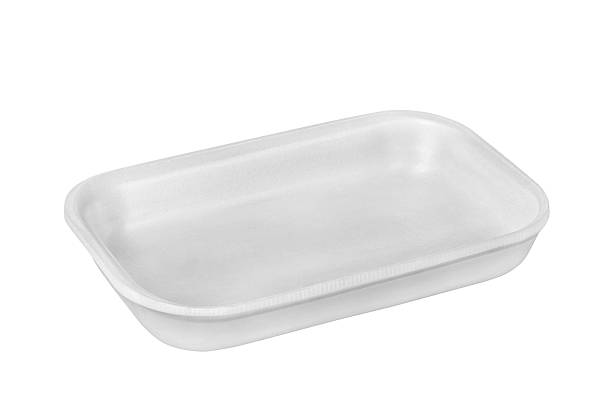 istock Styrofoam food tray isolated on white with clipping path 622918966
