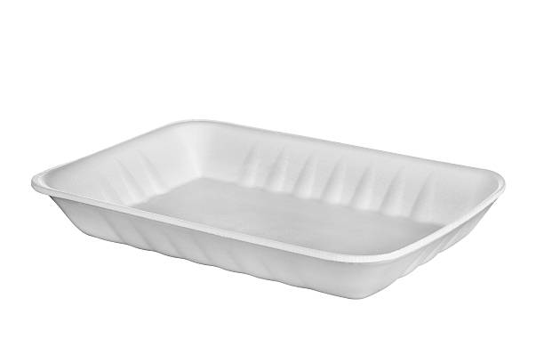 istock Styrofoam food tray isolated on white with clipping path 622919446