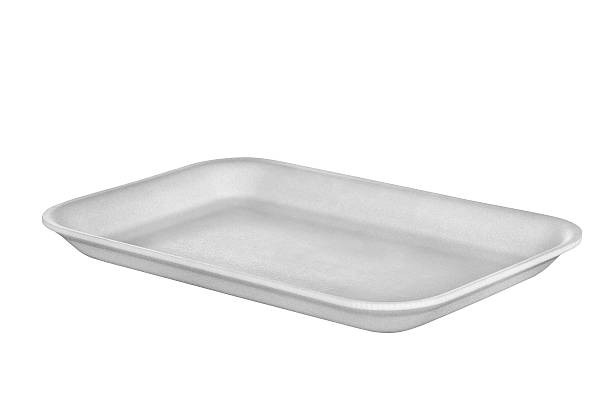 istock Styrofoam food tray isolated on white with clipping path 622919484