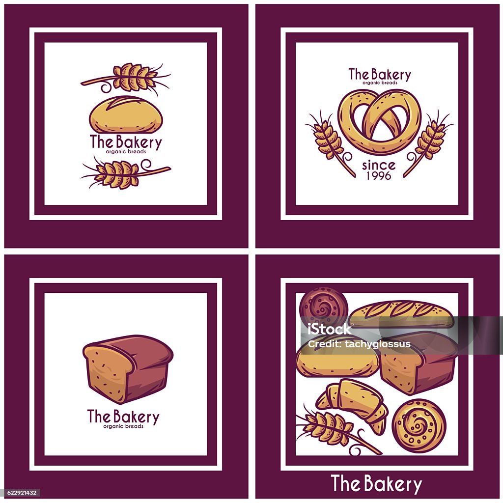 fresh bread, vector emblem design for your bakery Bagel stock vector