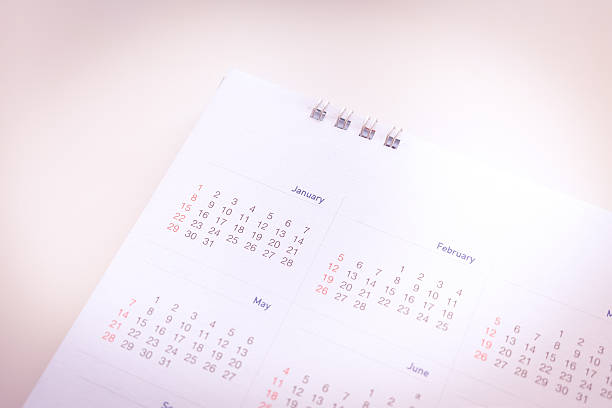 istock Blurred calendar page in pink  tone 622923260