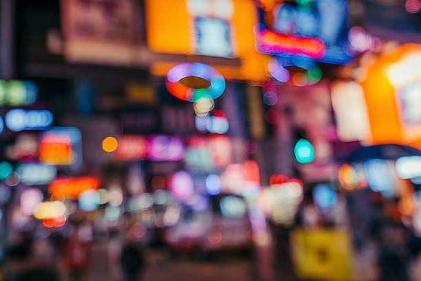 istock Blurred nighttime scene of Hongkong 622954290