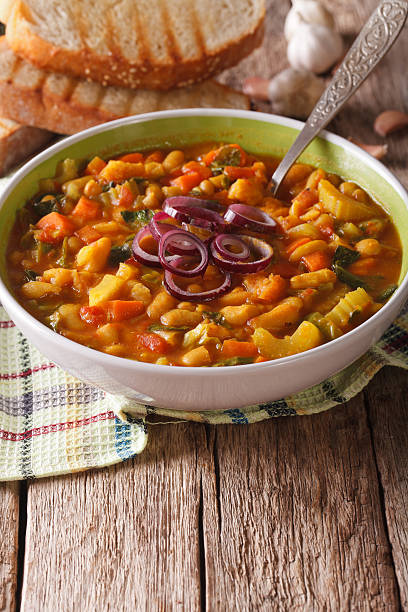 istock Thick Tuscan soup ribollita close up in a bowl. vertical 622954456
