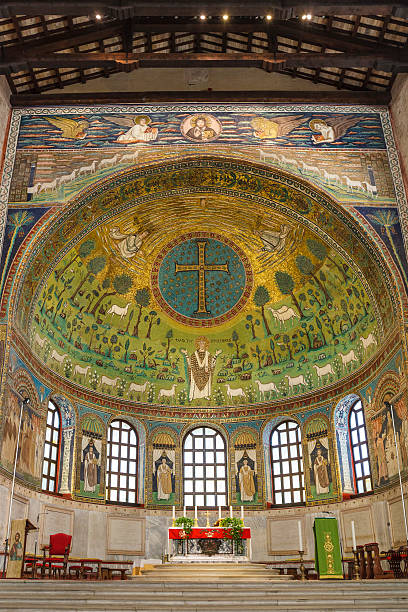 basilica of sant'apollinare in classe, ravenna - circa 6th century imagens e fotografias de stock