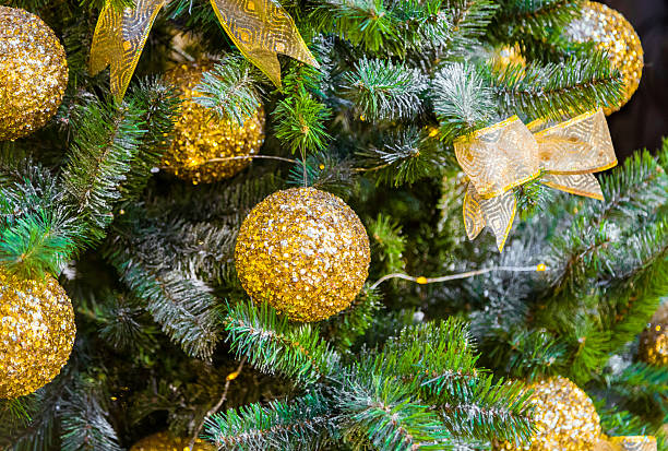 istock Christmas decorations on the branches of fir tree 622956304