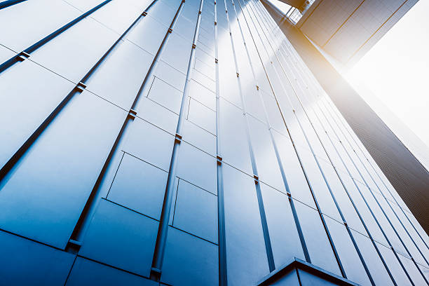 istock steel wall pattern background of modern building 622959814
