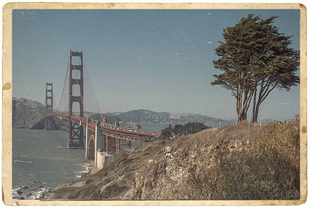 The Golden Gate Bridge in San Francisco summer morning.Stylized color photo.