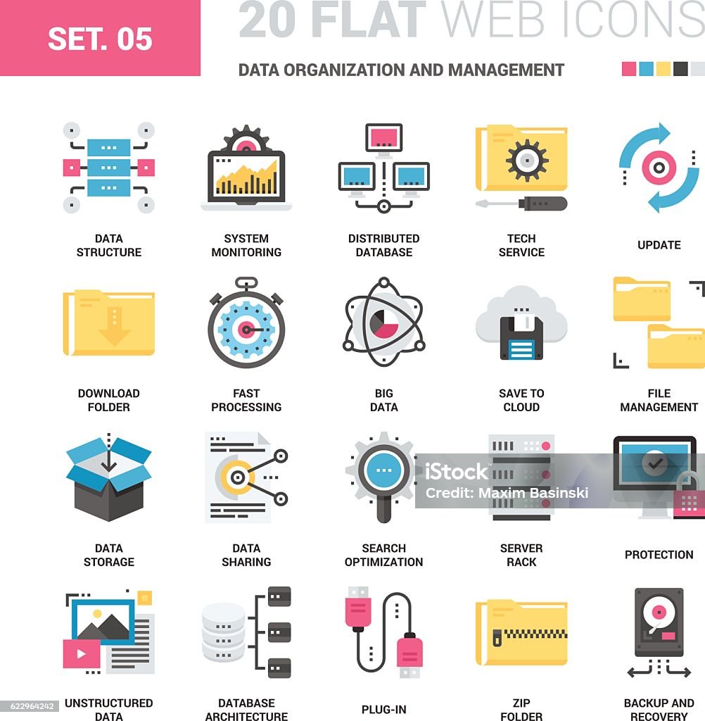 Organisation Data Set Data Organization And Management Stock Illustration - Download Image ...