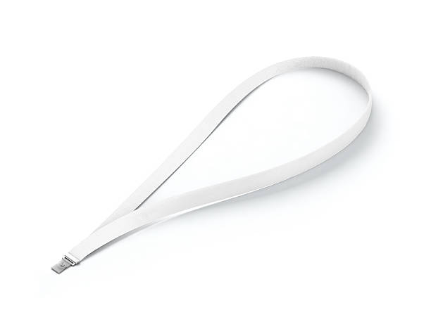 пустое белое имя bagde кружевной макет, 3d рендеринга - nylon strings стоковые фото и изображения