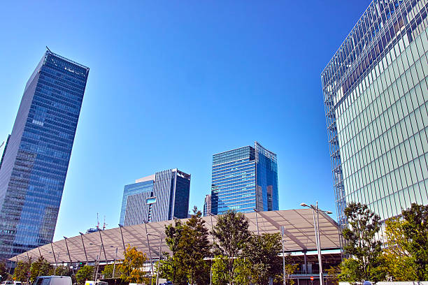 view tall buildings in Osaka, Japan