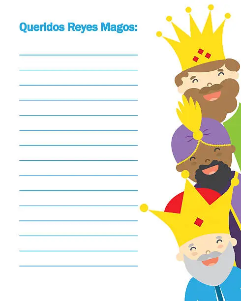 Vector illustration of Letter to the three kings of orient