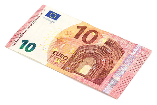 istock ten euro banknote, isolated on white. 622970110