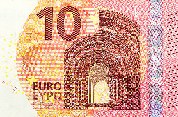 istock Ten Euro banknote fragment closeup 622970516