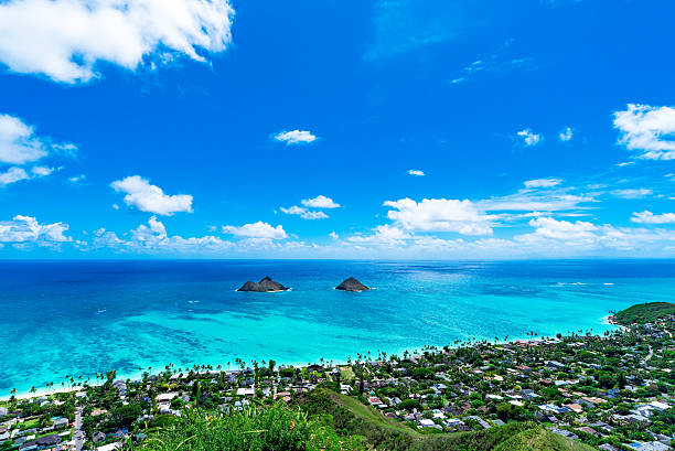 istock Lanikai Beach as seen from above in Kailua, Oahu, Hawaii 622972368
