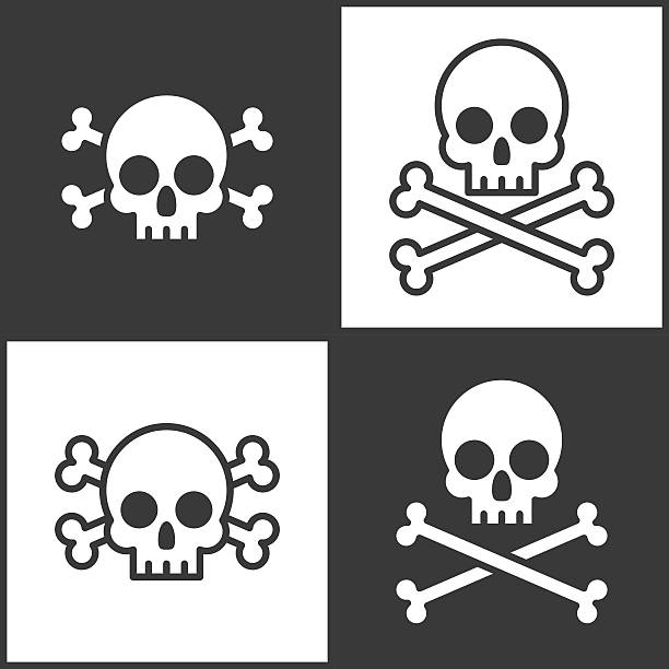ilustraciones, imágenes clip art, dibujos animados e iconos de stock de icono bandera de piratas - skull gothic style evil dark
