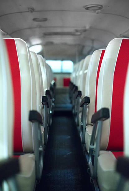istock Interior inside of the bus with seats. 622974640