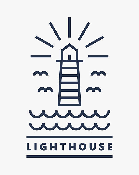 leuchtturm-logo-vorlage-design - silhouette security elegance simplicity stock-grafiken, -clipart, -cartoons und -symbole