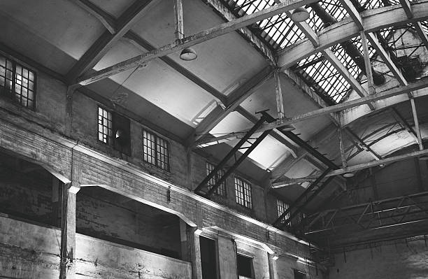 istock Abandoned industrial factory interior. 622975718
