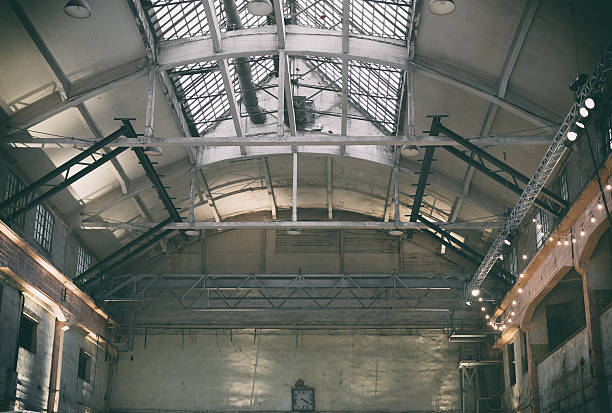 istock Abandoned industrial factory interior. 622975846