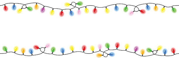 seamless chains of  lights vector illustration of seamless chains of lights christmas clipart stock illustrations