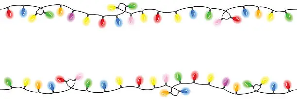 Vector illustration of seamless chains of  lights