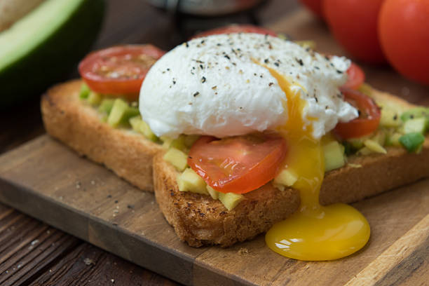 istock Ready to eat toast with poached egg and veggies 622982186