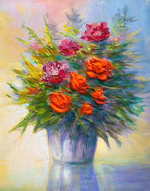 istock Oil painting flowers 622983828