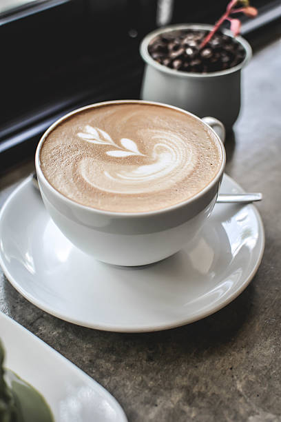 istock hot coffee latte art in coffee shop.selective 622984850