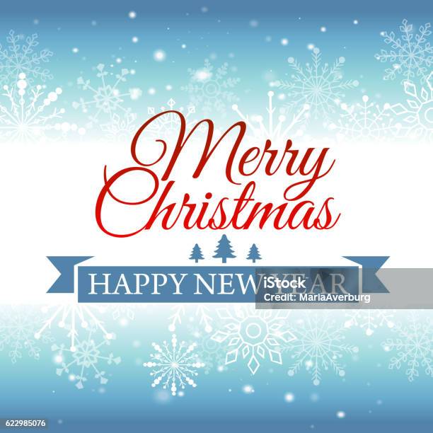 Ecard For Happy New Year And Merry Christmas Vector Stock Illustration - Download Image Now
