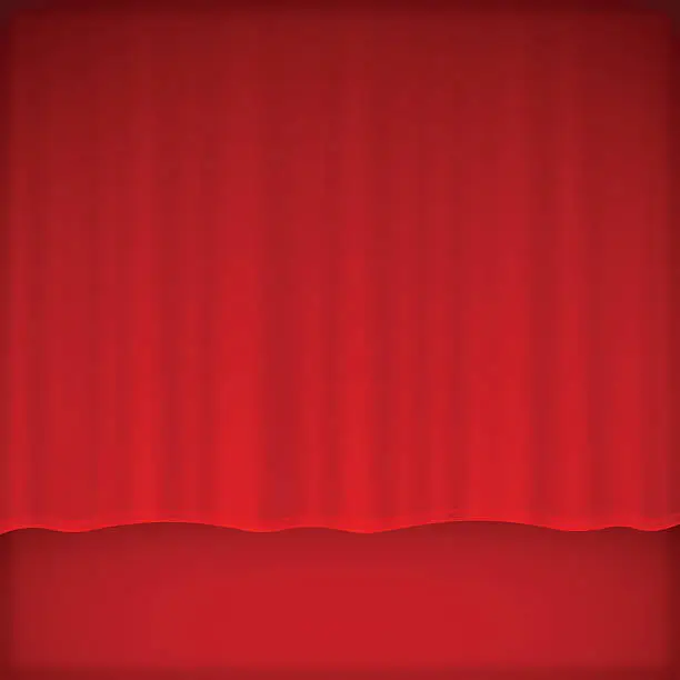 Vector illustration of Red Curtain Stage Background