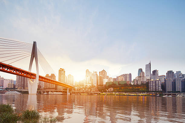 istock skyline of modern city in chongqing with cable-stayed bridge 622986958