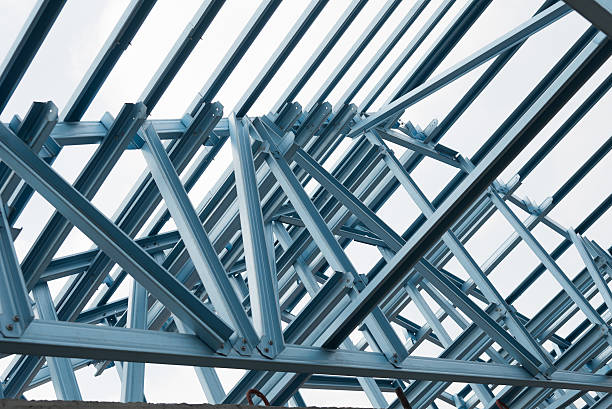 istock Structure of steel roof. 622989034