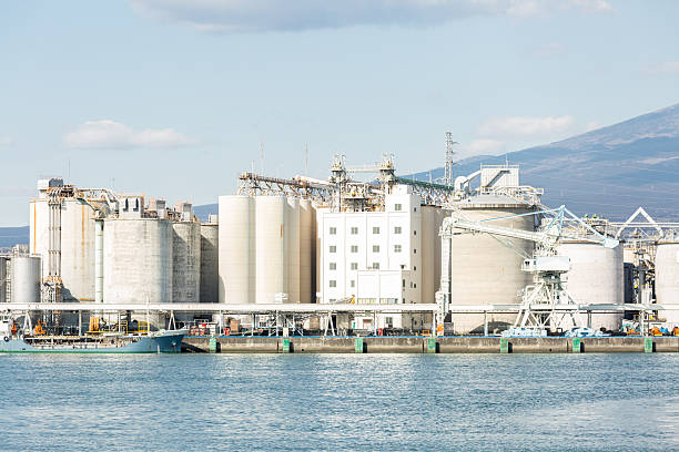 istock Mountain Fuji and Factory 622989120