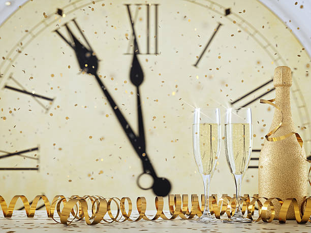 istock two glasses with champagne and bottle. 3d rendering 622989618