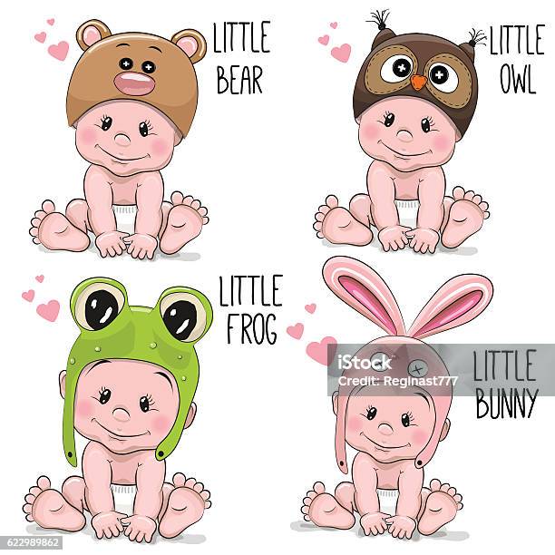 Cute Cartoon Baby Stock Illustration - Download Image Now - Cute, White Color, 12-17 Months
