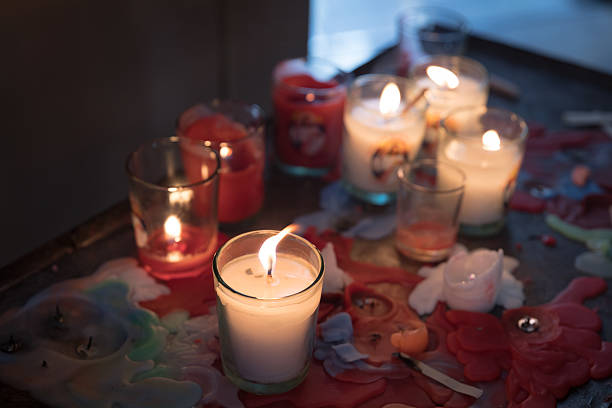 istock Burning candles in church 622990318