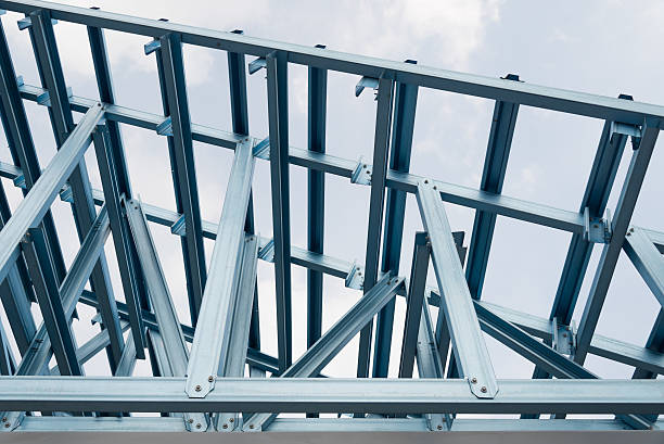 istock Structure of steel roof. 622990764