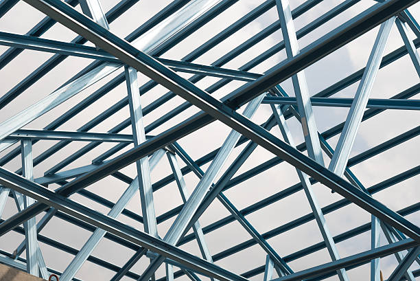 istock Structure of steel roof. 622991506