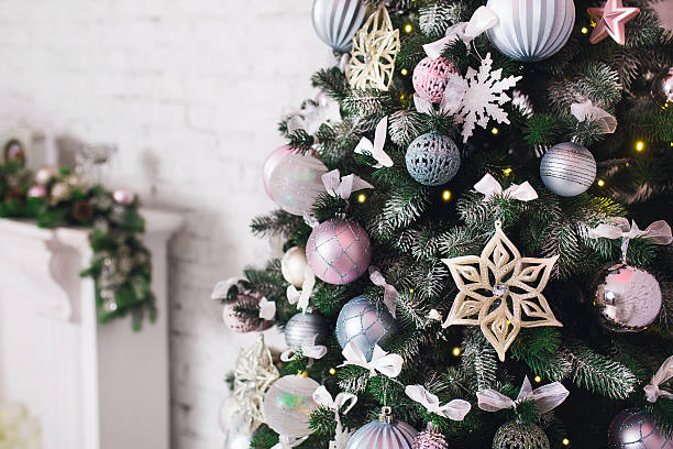 istock Close up Christmas tree decorated. No people. Home comfort of 622995176