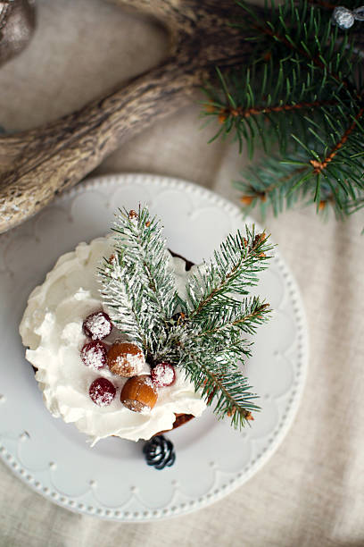 istock Christmas cake on the whate plate 622995512