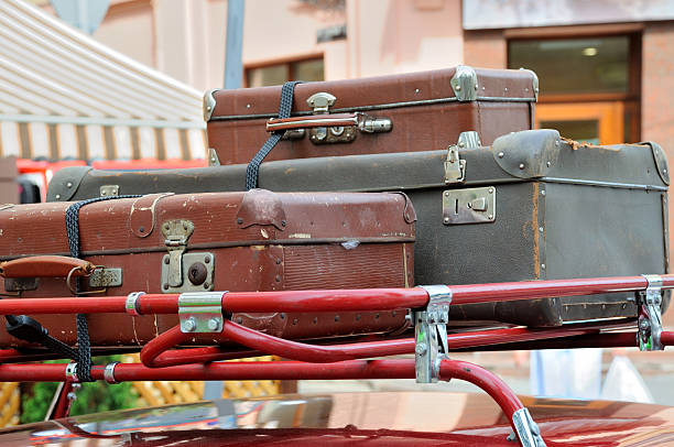 istock Old style suitcases outdoors 623059068