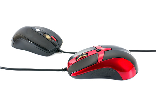 Two Computer Mouse Isolated On White Background Stock Photo - Download ...