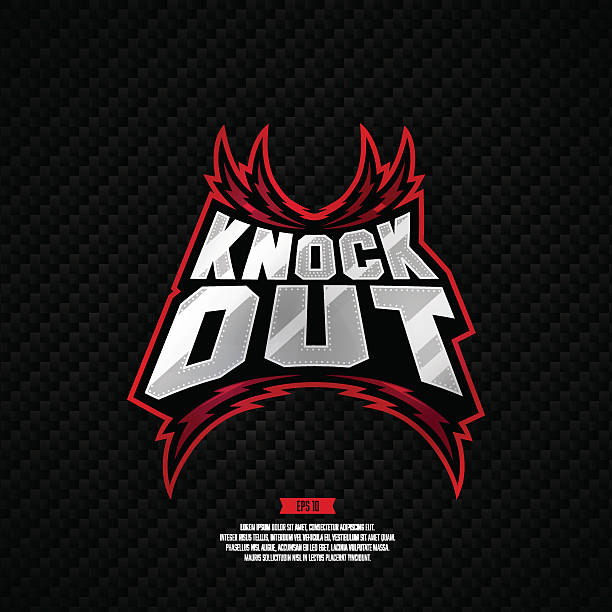 knockout walki logo projektu. - martial stock illustrations