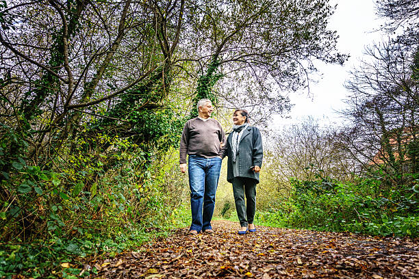 istock Senior couple in autumnal rural setting 623087344