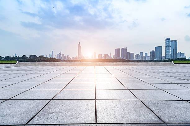 istock cityscape and skyline of nanjing from empty brick floor 623087474